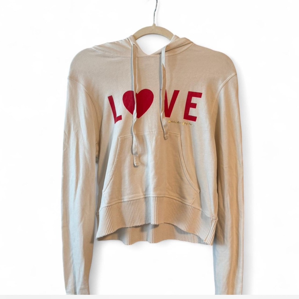 Love Cream and Red Hoodie Sweater